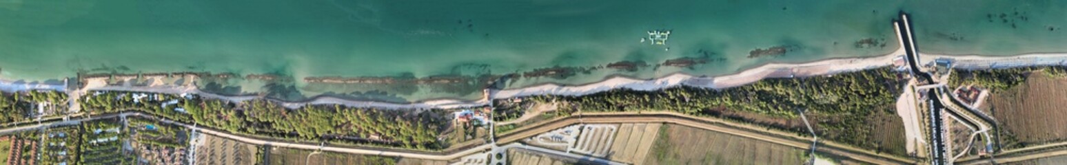 Wall Mural - Amazing aerial view of Tuscany coastline, Italy from the drone