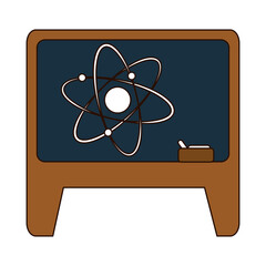Wall Mural - school education chalkboard atom drawn line and fill style icon