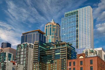 Fototapete - Old Condos and Modern Towers in Seattle