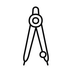 Poster - compass tool icon, line style