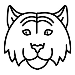 Wall Mural - Tiger Flat Icon Isolated On White Background