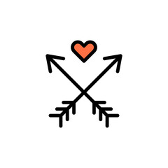 Sticker - Arrows, heart, tattoo icon. Simple color with outline vector elements of tattooing icons for ui and ux, website or mobile application