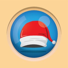 Poster - santa cap button