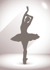 Canvas Print - silhouette of ballerina