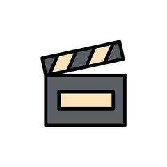 Sticker - Clapperboard, cinema icon. Simple color with outline vector elements of cultural activities icons for ui and ux, website or mobile application