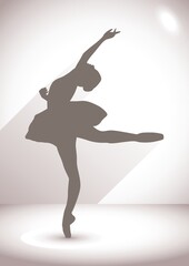 Canvas Print - silhouette of ballerina