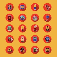 set of electric icons