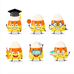 Sticker - School student of candy corn cartoon character with various expressions