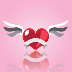 Poster - heart with wings