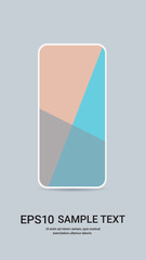 Wall Mural - smartphone with colored screen realistic mockup gadgets and devices concept copy space vertical vect