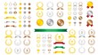 Illustration set of ranking icon and crown