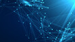 © Papapig - Abstract blue polygon tech network with connect technology background. Abstract dots and lines texture background. 3d rendering.