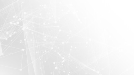 Wall Mural - abstract white gray polygon tech network with connect technology background. abstract dots and lines