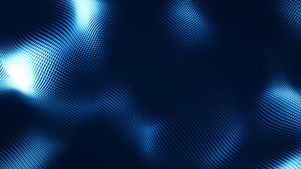 Wall Mural - dot white blue wave light screen gradient texture background. abstract technology big data digital b