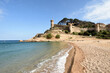 beach and old town of Tossa de Mar, Girona province, Catalonia, Spain