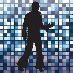 Wall Mural - silhouette of a man striking dance pose