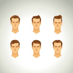 set of men's hairstyle