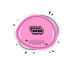Ram icon. Quote speech bubble. Computer random-access memory component sign. Quotation marks. Classic ram icon. Vector