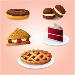 Poster - set of dessert