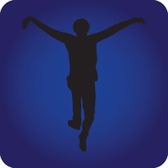 Sticker - silhouette of man dancing