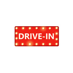 Wall Mural - Drive-in marquee sign. Clipart image isolated on white background