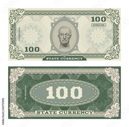 Cuadros en Lienzo Vector money banknotes illustration with portrait of Gattamelata by Donatello classical statue