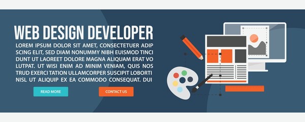 Web design and development web banner template