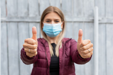 Sticker - Young woman with mask