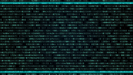 Fototapete - Digital Number Technology Computing Running Developer Program Code Illustration Background.