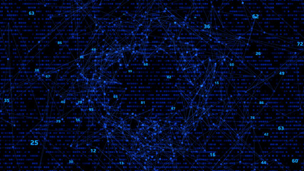 Aufkleber - etwork Big Data Connection Node Structure Digital Technology Illustration Background.