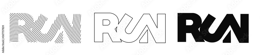 Run Written Run calligraphic text vector illustration design. Stock Vector | Adobe ...