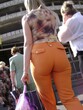 blonde matures with huge ass in stylish tight trousers