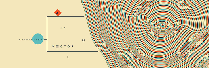 Background with optical illusion. Pattern can be used as a template for brochure, annual report, magazine, poster, presentation, flyer or banner. 3d vector illustration.