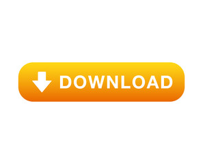Yellow download button. Vector orange download button.  Download  button icon.