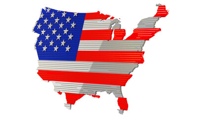 america map flag nation us stars and stripes 3d