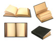 © Genzi - Old books open with vintage antique covers, pages