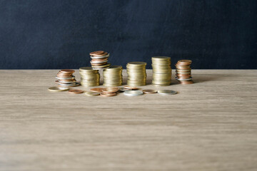 stack of coins concept business money background