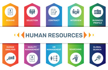 Wall Mural - vector infographic template human resources data visualization. 10 step options. can be used for pro