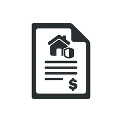 Canvas Print - Vector illustration of real estate purchase agreement icon on white background