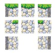 set of seamless pattern vector illustration of stone texture,
 in cartoon style and tileable, Useful for creating game 
backgrounds, game element and tileset can be used for game background too.