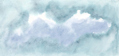 Wall Mural - Hand painted watercolor clouds