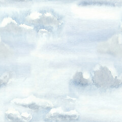 Wall Mural - Hand painted watercolor clouds