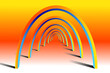 3d parabola tunnel with shade drawing in vector