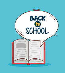 Poster - back to school banner with open book