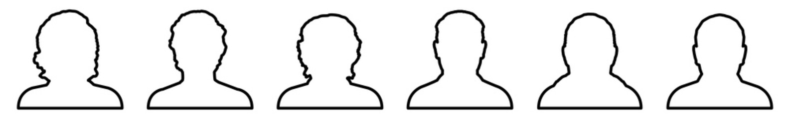Wall Mural - user icon black line | avatar illustration | client silhouette symbol | member profile logo | login 