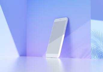 3d minimalism smart phone mockup background. realistic render template