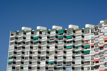 resort building set against blue sky