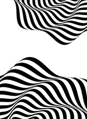 Poster - monochrome waves and forms background