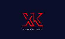 Abstract Minimal Unique Letter Icon Logo XK  	