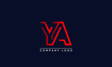 Abstract Unique Modern Minimal Alphabet Letter Icon Logo YA